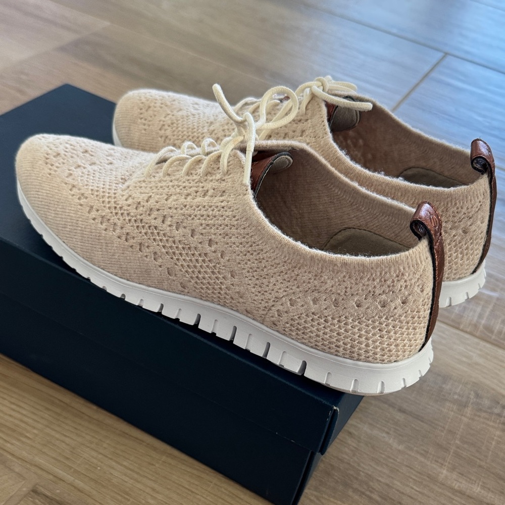 Cole Haan Women's Cream Knit Sneakers - Picture 5 of 5